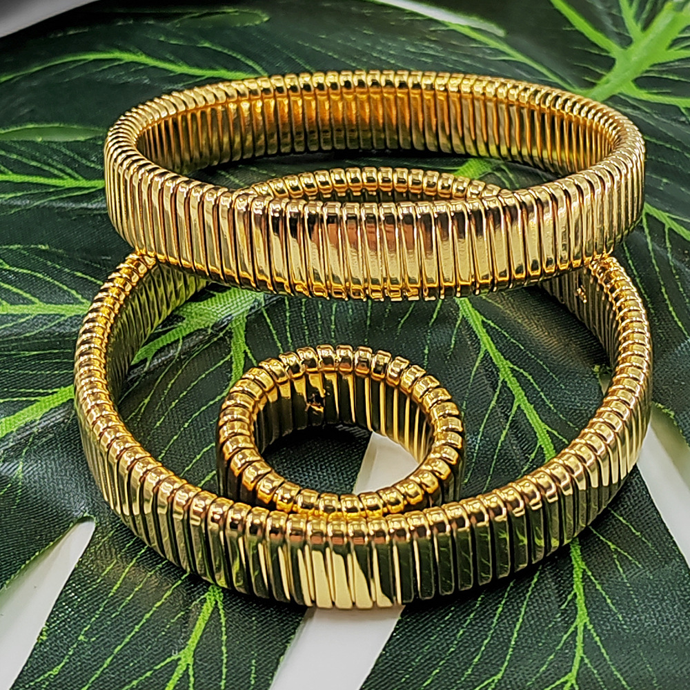 12g Weight PVD Coated Gold Plating Process Real Gold Plated Plating Material PVD Coated Real Gold Plated Geometric 304 Stainless Steel Classic Style Waterproof Non Tarnish Rings