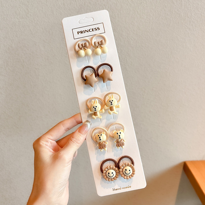 Caricatura encantadora anillo de pelo pulgar no daña el cabello de los niños correa de correa pequeña cuerda de cabello para niñas cuerda de cabello