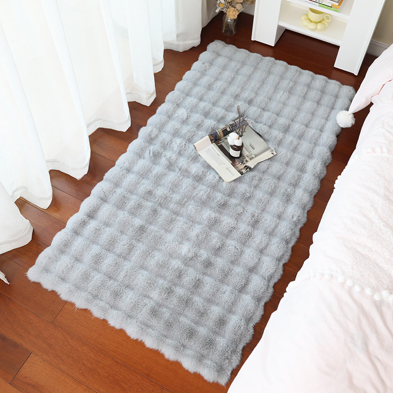Bedroom Bedside Rug | 简哆哆 Car Carpet - gray-bubble-fleeceencrypted-thickened-sponge-bottom-40120cm