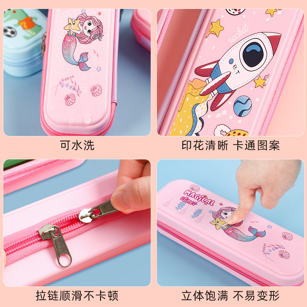 Caja de lápices de dibujos animados para niños y niñas estilo ins escuela primaria capacidad de alta capacidad estuche para lápices caja de papelería resistente al desgaste multifuncional de doble capa