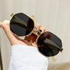 Fashionable universal metal sunglasses, European style, internet celebrity