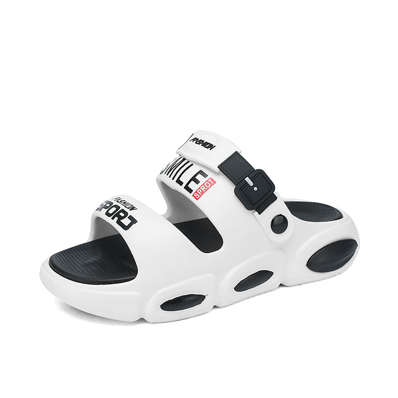 Zapatillas hombre comercio exterior gran tamaño suela gruesa chanclas exteriores moda hombres verano dos cinturones sandalias y zapatillas de playa de doble uso