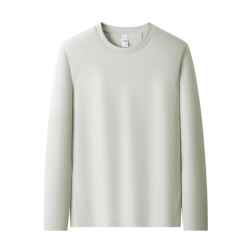 Hottem infrarrojo lejano camiseta de manga larga para hombre acolchado calentamiento otoño y invierno simple color sólido grueso camiseta de cuello redondo para hombre