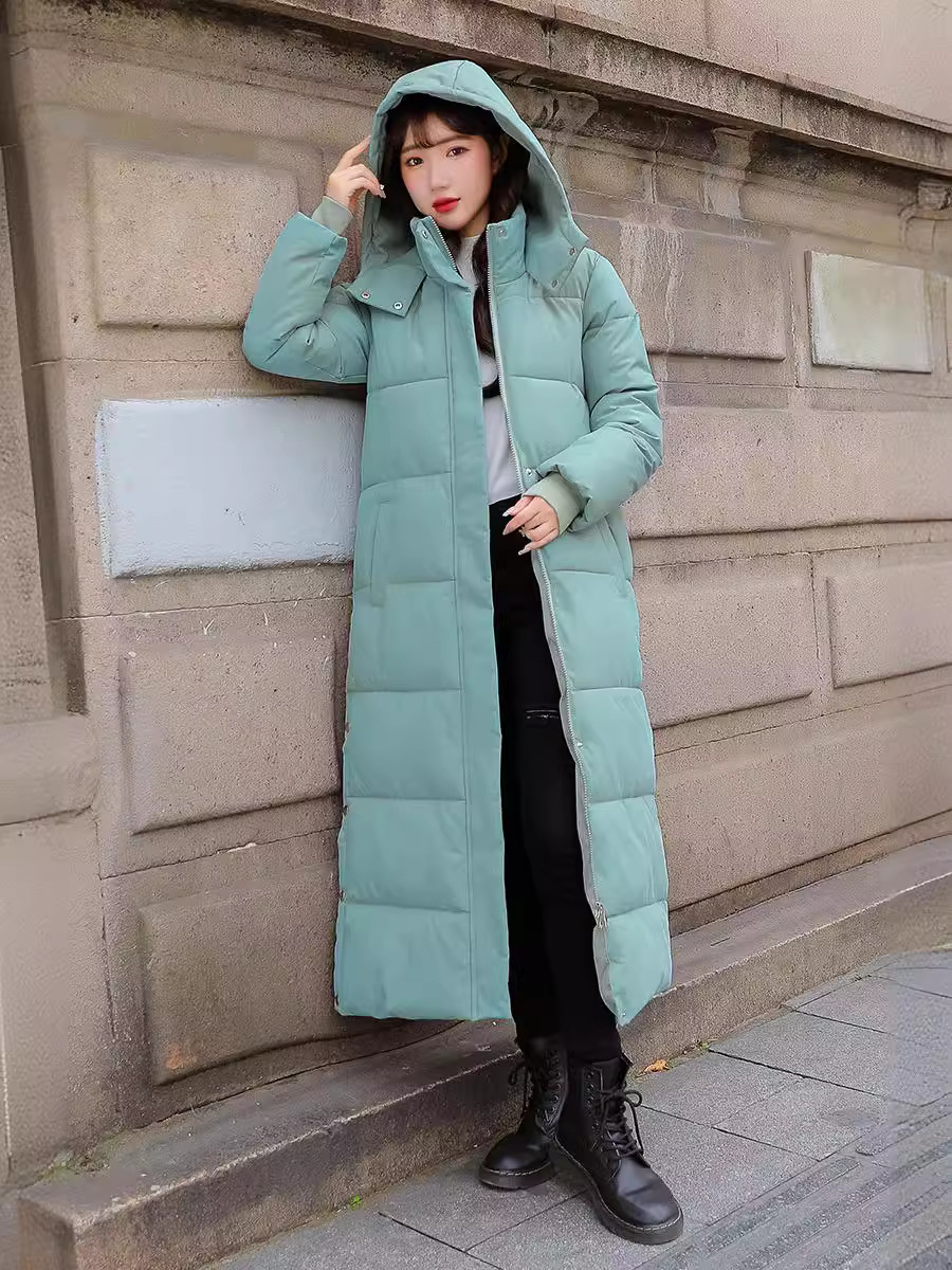 冬季外贸棉服外套潮棉衣女连帽韩版加厚宽松大码长款过膝棉袄批发