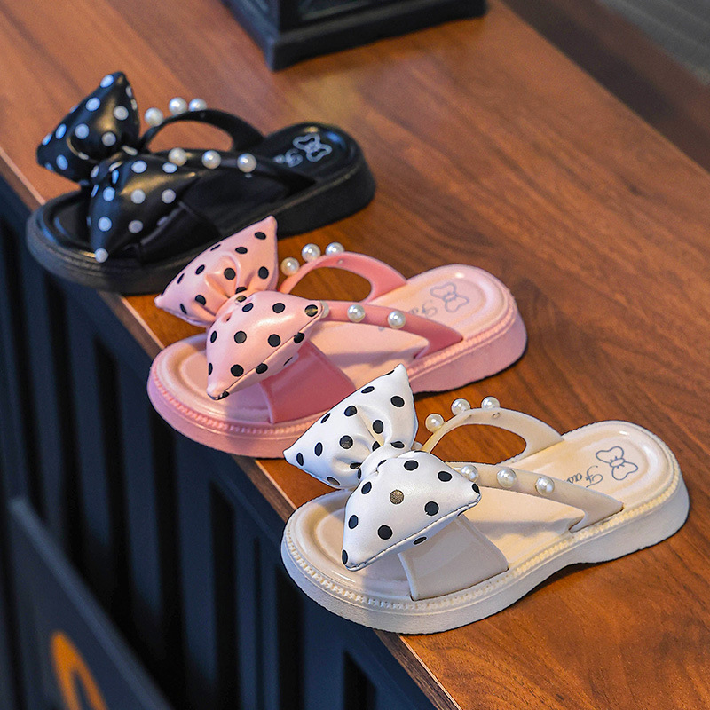 Zapatillas para niños verano niña pequeña fragancia antideslizante fondo suave lazo zapatos de playa para bebés niñas zapatillas de princesa.