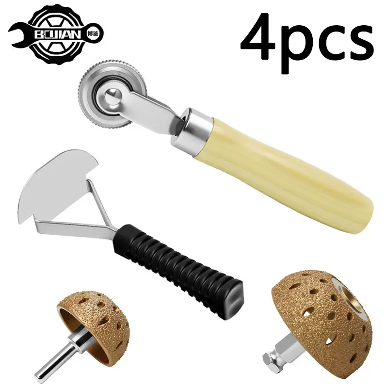 汽车补胎压轮刮刀打磨机磨头碗式磨头补胎工具包压轮滚轮磨头刮刀