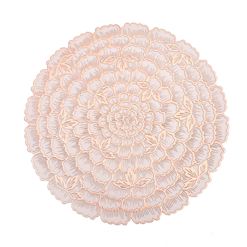 Mantel de PVC redondo francés de Amazon, impresión creativa, almohadilla de aislamiento de café de alta calidad, almohadilla de aislamiento de restaurante de lujo ligero