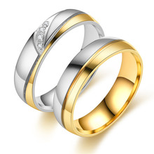 Titanium Steel Stainless Steel Couple's Ring Pair Ring Diamo