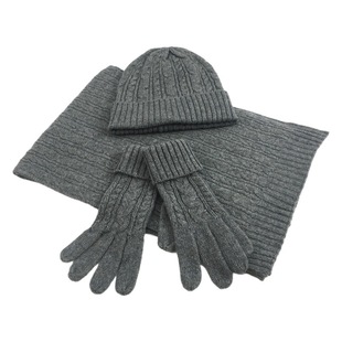 Snow Association Europe and the United States in autumn and winter fashion three-piece set classic twist warm hat scarf gloves set factory outlet