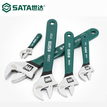 世达（SATA）工具沾塑活动扳手活口扳手活络扳手大开口6寸 47249