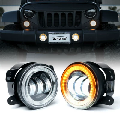 Tail light, Universal Voltage 14cm Round Led - 4inch-white-and-yellow-two-color-with-aperture-1-price
