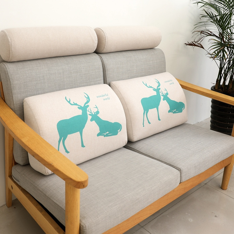 Sofa Back Lumbar Pillow Lumbar Pillow Living Room Rectangular Sponge Triangle Student Dormitory Bed Large Cushion