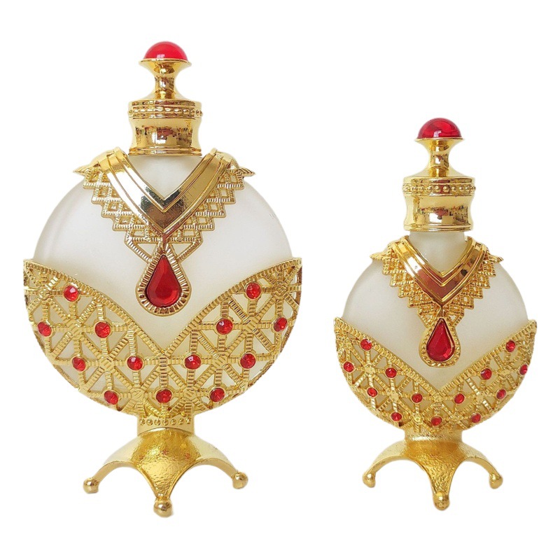 En stock botella de perfume al por mayor Dubai esencia sub-botella 12ml botella de perfume botella de aceite esencial de la muchacha botella única árabe