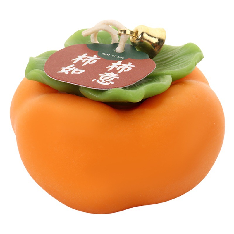 Caqui Ruyi caqui aromaterapia vela hogar al por mayor regalo de boda creativo fruta forma vela adornos