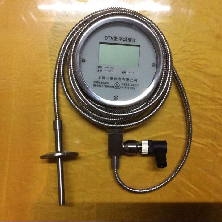 带4～20mA输出卡盘连接不锈钢安全温度计高精度数字仪表仪器