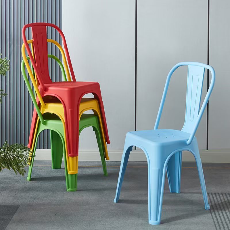 Nuevo taburete de plástico grueso de malla roja silla trasera silla de comedor comercial silla cómoda de boda silla ergonómica