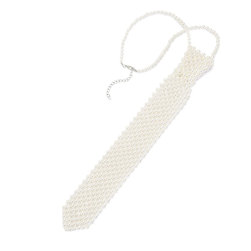 Diseño francés empate con JK camisa traje corto accesorios elegante temperamento ins estilo perla empate