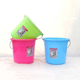 加厚彩色水桶 韩式水桶果色手提水桶塑料桶 十元店家庭日用