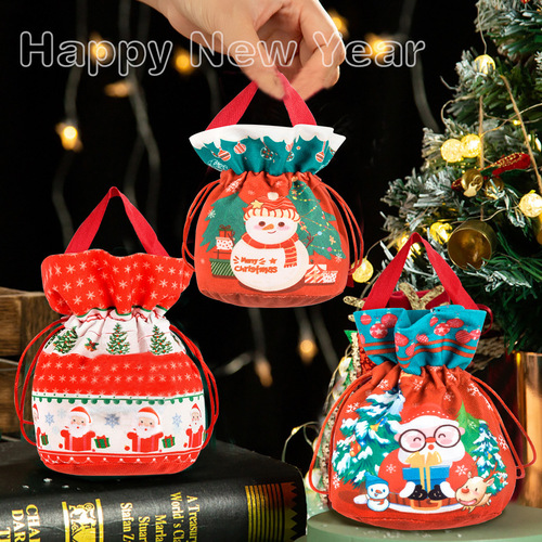 Christmas decorations Christmas velvet apple bag Elk Snowman gift bag handbag children's creative candy bag