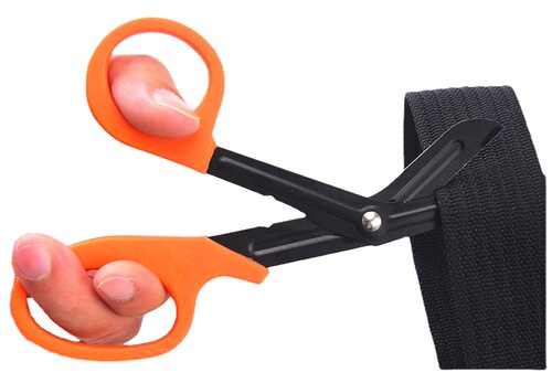 EDC military specification EMT survival rescue scissors with fine teeth, medical first aid kit, canvas scissors, wilderness survival equipment