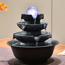 八方来财循环水生财风水轮倒流水摆件动圆水晶球喷泉