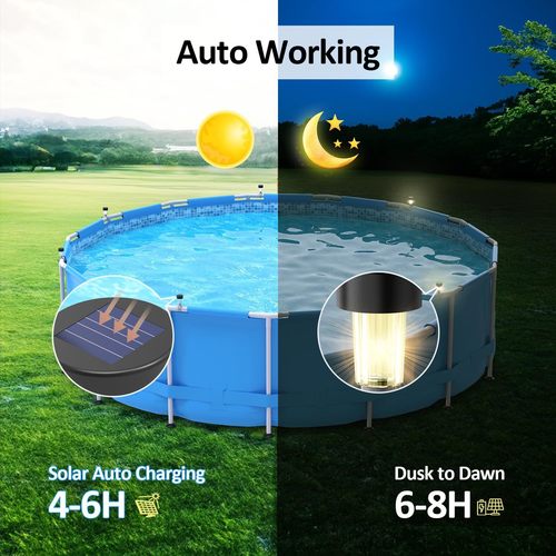Solar LED Pool Lights suitable for ground pool railing decoration, waterproof LED pool accessories, night lights