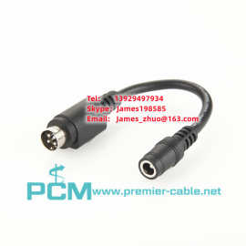 5.5X2.1MM DC直流插孔电缆适配器电源转换4PIN MINI DIN公电源线