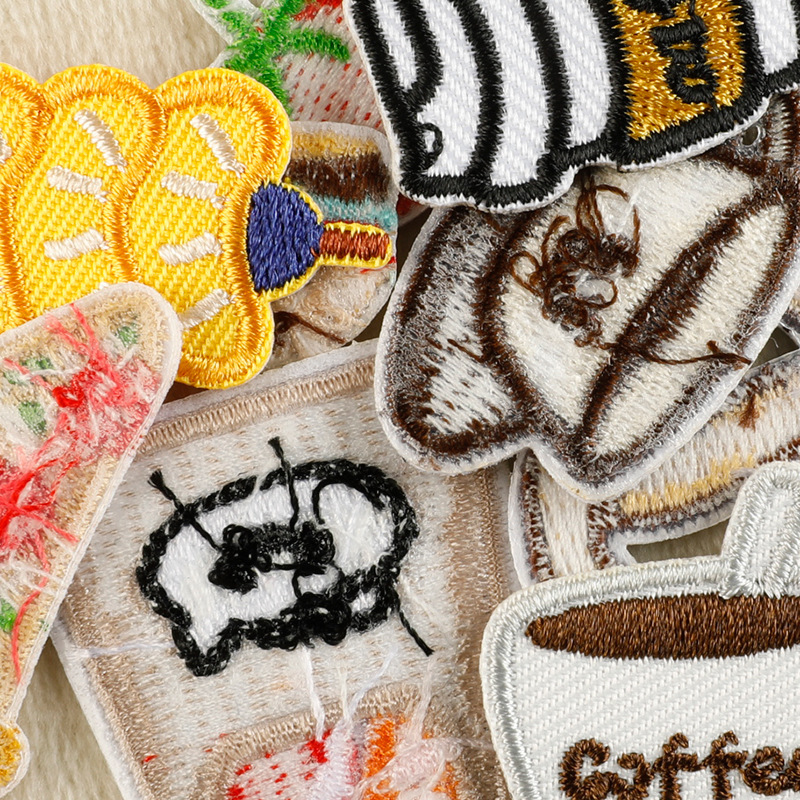 メーカー既製漫画食品刺繍ステッカー diy 衣類アクセサリー装飾アイロンパッチ한국 Wappen 布ステッカー|undefined