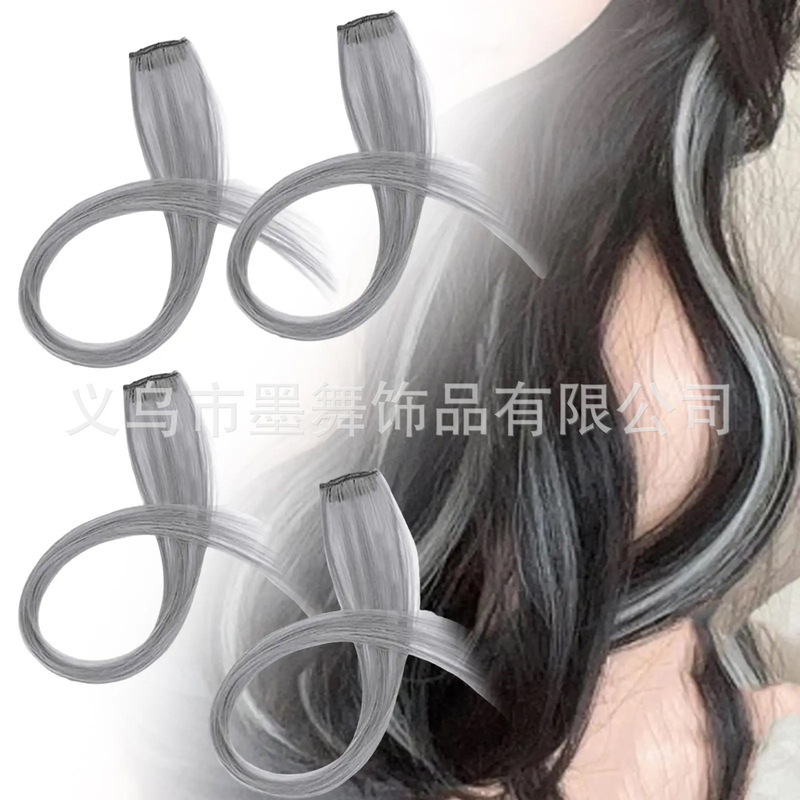 Color wig hair patch seamless highlighting color a clip hanging ear dyeing gradient straight hair piece bb clip source manufacturers
