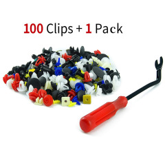 500PCS混裝卡扣跨境熱銷200pc混合汽車卡扣1000pcs袋裝鉚釘加起子