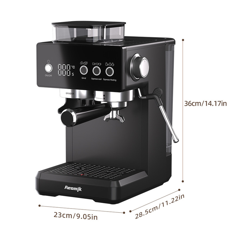 Aeomjk コーヒーマシンの国境を越えた特別供給、イタリア製全自動家庭用ミルク泡立て器、ホットおよびコールドダブル抽出と粉砕オールインワン|undefined