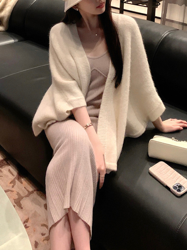 千金富婆斗篷 羊毛羊驼针织斗篷上衣女秋装新款宽松洋气毛衣外套|undefined