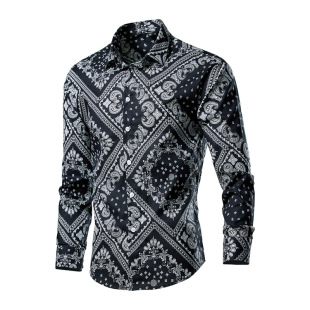 Summer New Foreign Trade Cross-border Men's Shirt Fashion Casual Multi-color Flower Shirt Shirt plus size Trendy Men's Short-sleeved Lining