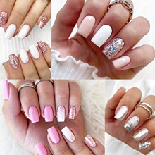 X 162 Silver Glitter Butterfly Nail Stickers 蝴蝶美甲贴片