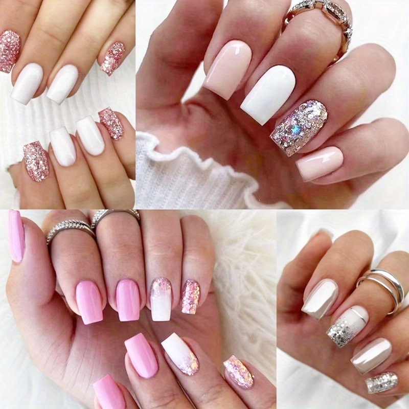 X 162 Silver Glitter Butterfly Nail Stickers 蝴蝶美甲贴片