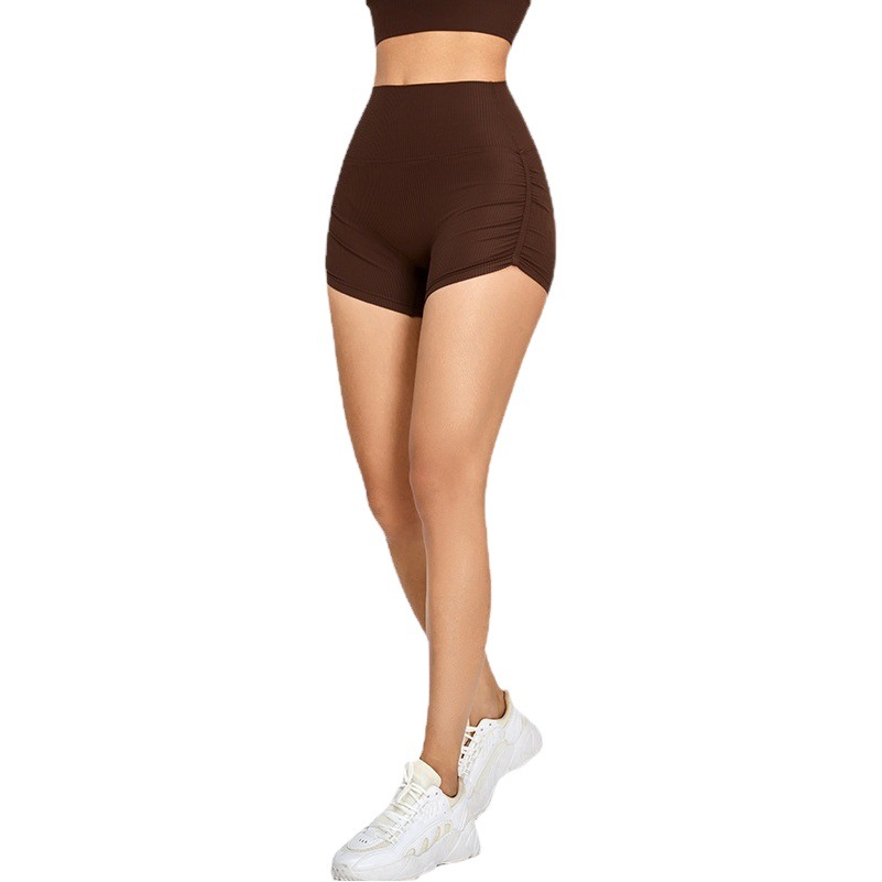 Shorts deportivos para mujer, no reemplazables ni intercambiables, shorts de fitness ajustados con pliegues, ropa de fitness de secado rápido, shorts de yoga de tres cuartos.