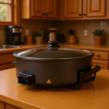 特高42X9cm深大尺寸电炒锅电煎锅披萨锅比萨锅厂家批发出口