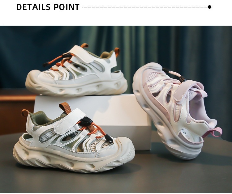 Lightweight Breathable Childrens Sandals Closed Toe Beach Shoes_voghion.com
