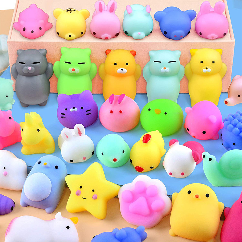 Cute TPR soft rubber animal dumplings, Mochi Squishy decompression artifact, street stall small toys wholesale