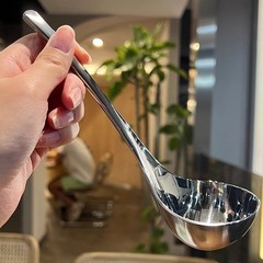 深汤勺子大头喝汤勺喝粥勺子加厚高颜值家用磨砂手柄圆头吃饭