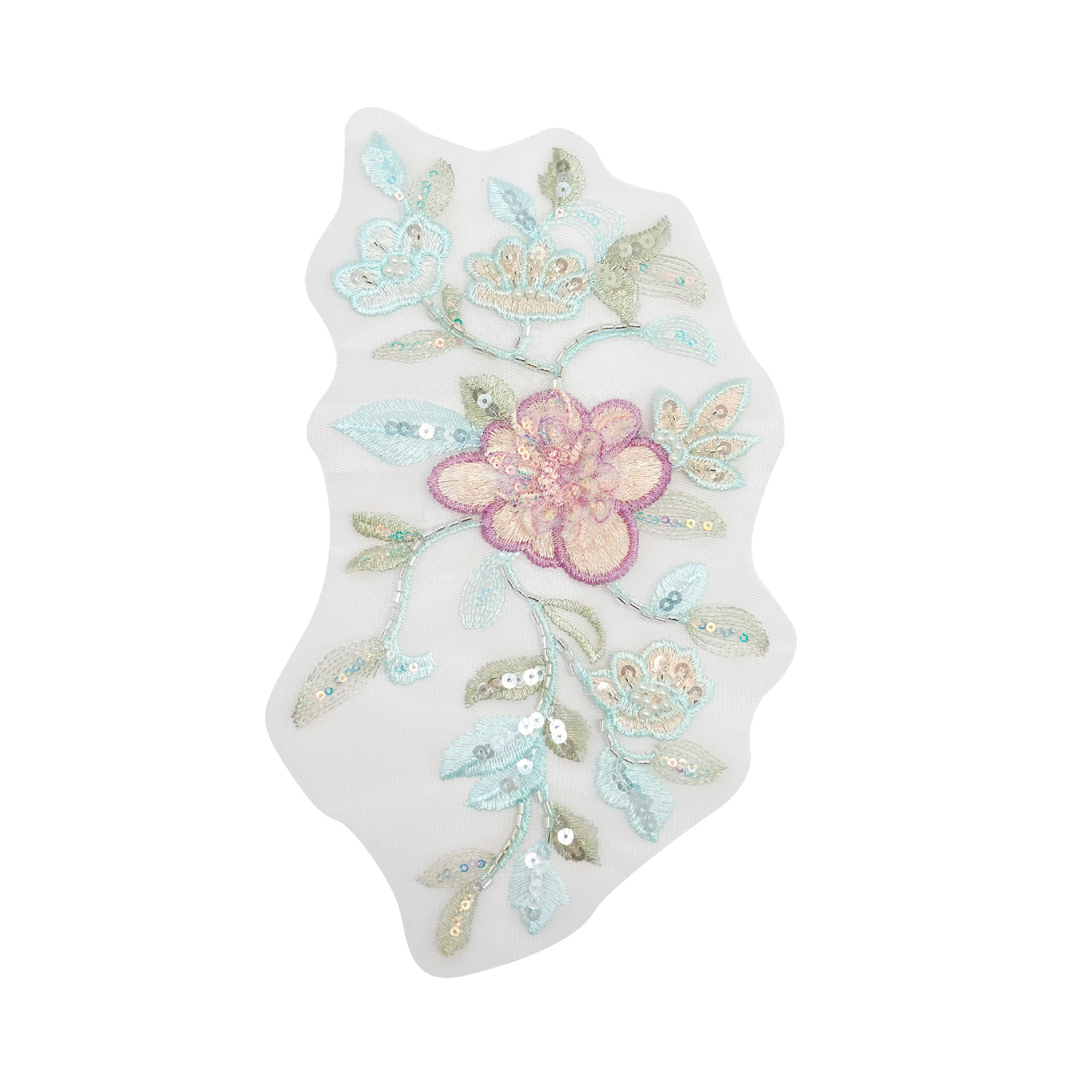 Colorido primavera y verano cuentas tubo de cuentas tridimensional bordado accesorios decorativos simple moda bordado color contraste decalco parche de encaje