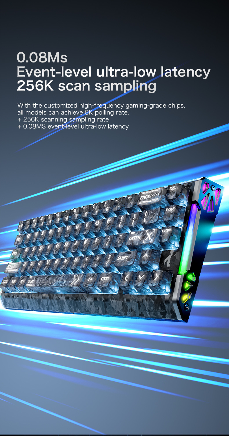 Clavier gaming mécanique attack shark r68he à axes magnétiques_voghion.com