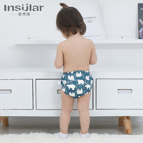 Color box 2 pack pure cotton washable baby training pants study pants 6-layer gauze diaper pants baby supplies cross-border