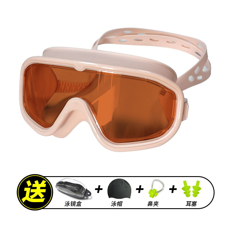 Gafas de Natación de Marco Grande de PC Impermeable y Antivaho para Natación y Buceo