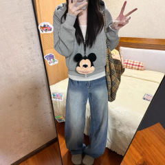 2025新款韩系灰色连帽卫衣女秋季内搭小个子修身短款休闲帽衫外套
