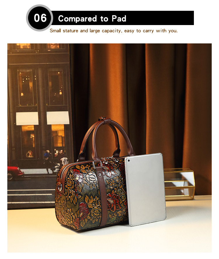 Elegant Retro Embossed Shoulder Bag For Women Large Capacity_voghion.com