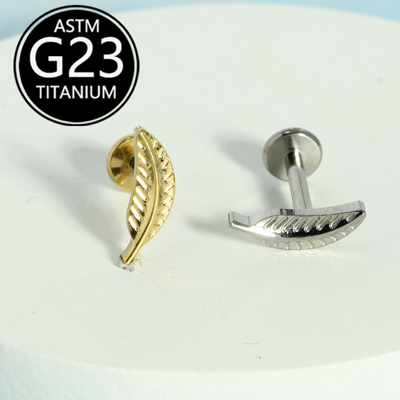 Labret piercing jewelry detail image