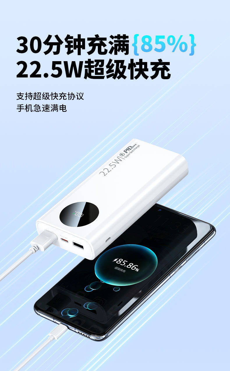 Süper Hızlı Şarj 20000mAh Yüksek Kapasiteli Powerbank PD20W Hızlı Şarj Taşınabilir Mobil Güç Kaynağı Hediye Kustomizasyonu