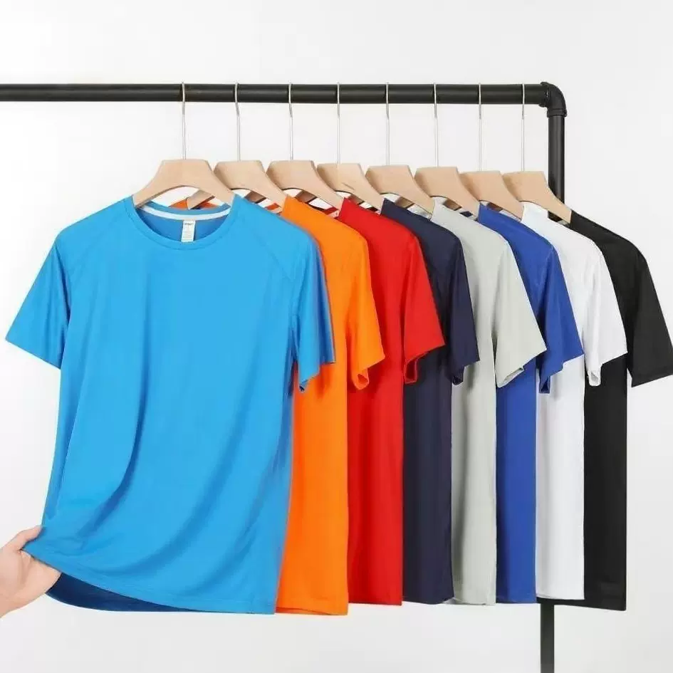 冰丝速干T恤短袖男款夏季运动速干短袖t恤透气户外运动短袖文化衫