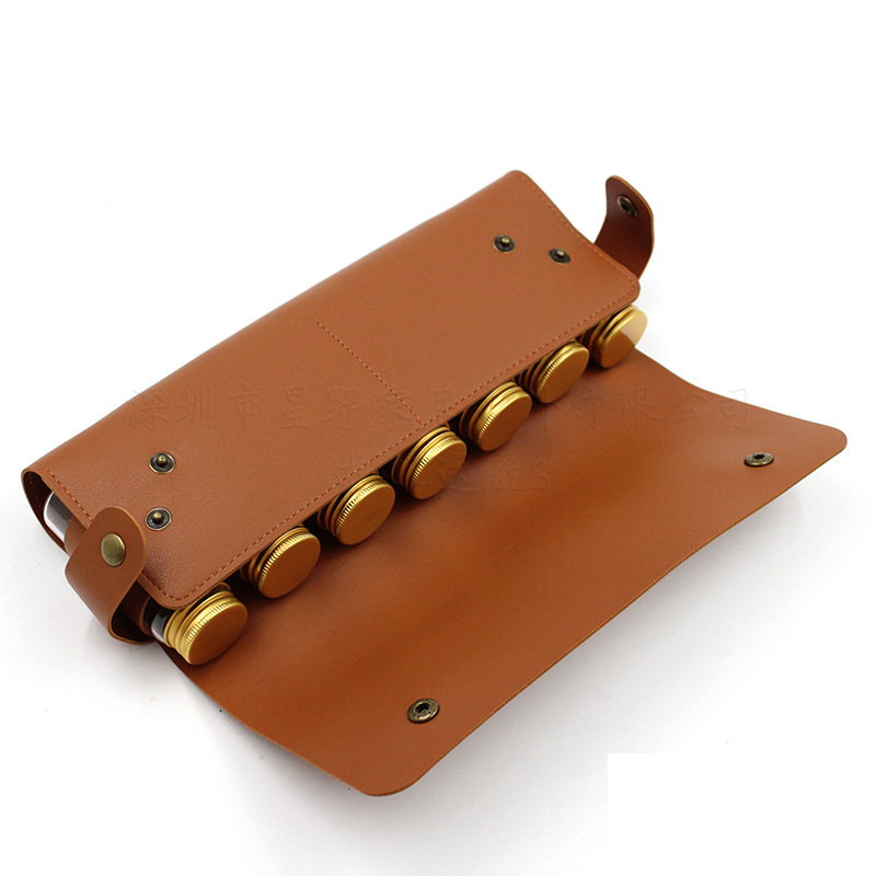 Spot new camping seasoning bottle folding bag outdoor barbecue set camping picnic seasoning bottle storage roll bag